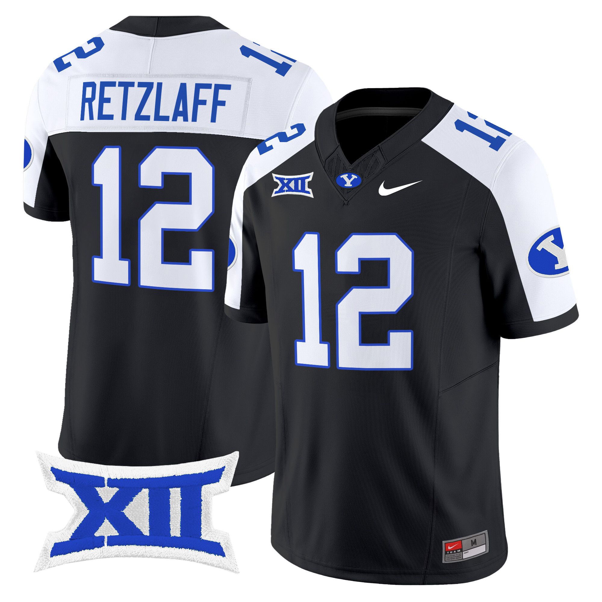 Men BYU Cougars #12 Retzlaff Black Nike 2024 Vapor Limited NCAA Jersey->customized ncaa jersey->Custom Jersey